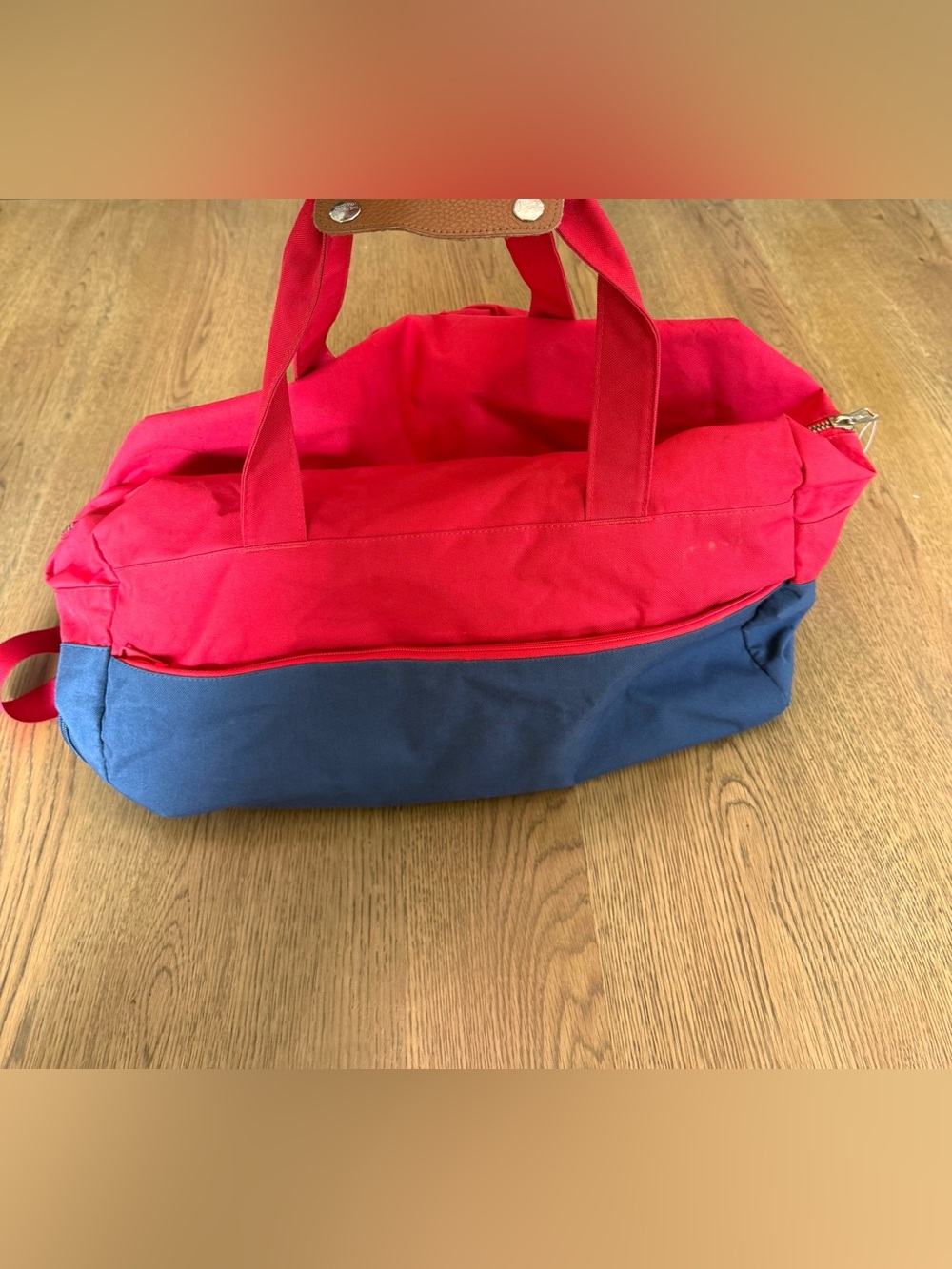 Herschel Supply Co Novel Red Navy Colorblock Duffle Weekender Bag OS - Picture 8 of 16